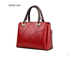Wholesale Custom Fashion Red Ladies 100 Percent Genuine Leather Handbags For Women