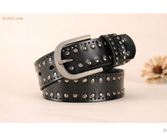 Fashion Simple Wide Women Lady Adjustable Genuine Leather Waist Belt With Ring Buckle