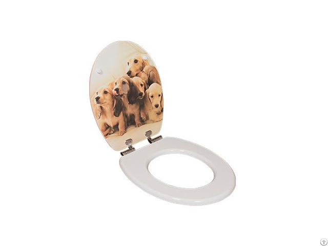 Cute Dog Designs Decorative Resin Toilet Seats Lid Covers With Soft Close Hinge