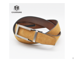 Carosung Genuine Suede Leather Automatic Buckle Ratchet Belt For Men