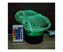 Popular Super Car Designs Acrylic 3d Led Night Light For Gift