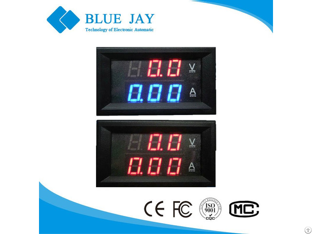27va Dc 0 100v 50a 2 In 1 Mini Digital Ammeter And Voltmeter With Red Blue Color Led Dual Display