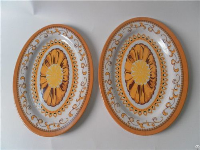 Top Grade Eco Friendly Melamine Tableware Dinner Set Oval Shape Plastic Plate For Wedding