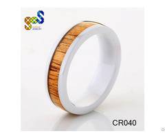 6mm Lady Wedding Band Crafted Out Of Ceramic Koa Wood Jewelry