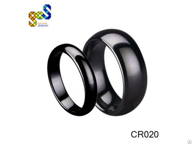 Black Ceramic Ring 3mm 6mm Width Domed And Polished Design Avail Sizes 4 To 14