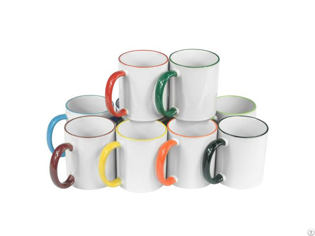 11oz Ceramic Color Rim Mug