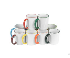 11oz Ceramic Color Rim Mug