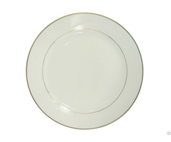 8 Inch Ceramic Plate With Golden Rim