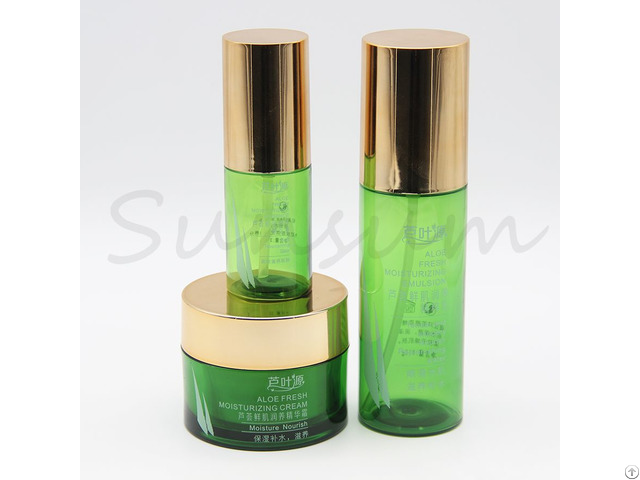 Luxurious Green Color Facial Cream Packaging Jar