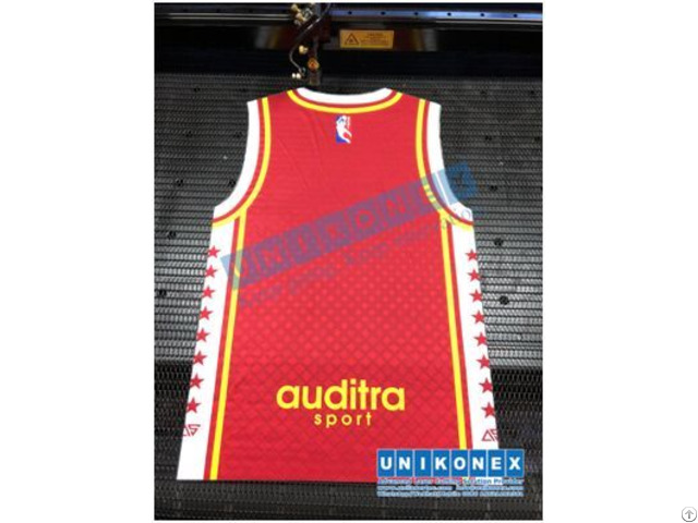 Laser Cutting In Dye Sublimation Printed Sports Jersey By Unikonex