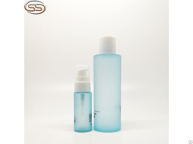 Round Blue Pet Toner Lotion Bottle