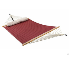 Double Quilted Fabric Hammock With Pillow For Outdoor Patio Yard