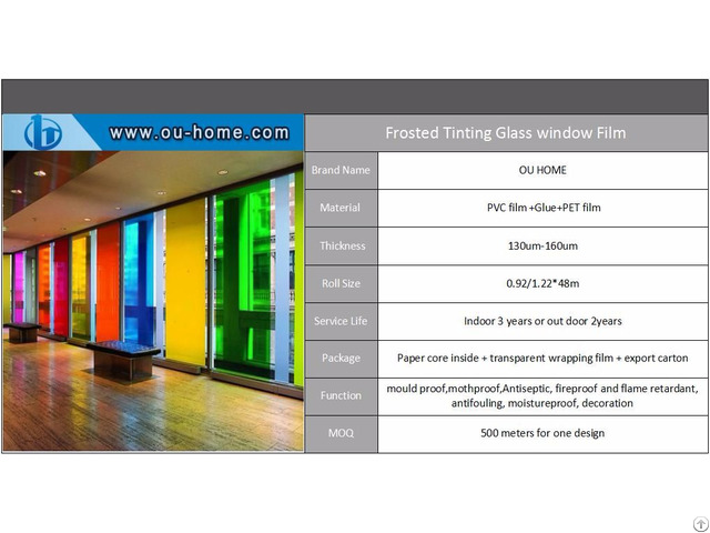 Vinyl Transparent Color Tinting Pvc Glass Window Film With Glue