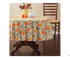Tablecloth Pe With Needle Punched Cotton Pumpkin Round