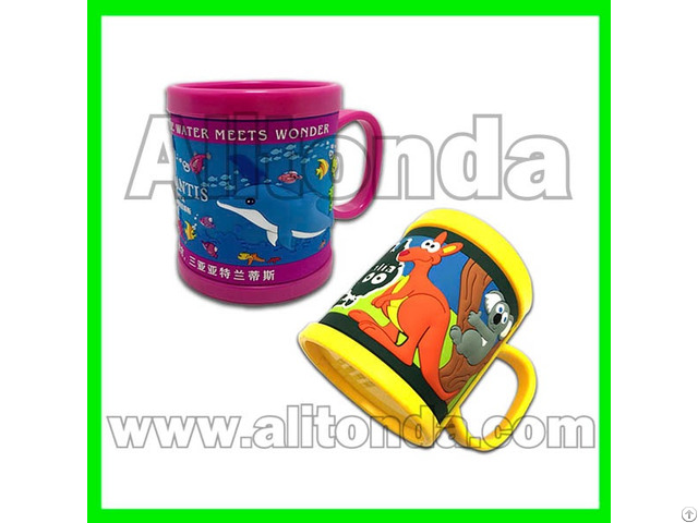 Pvc Cartoon Cute Children Custom Mugs For Aquarium Office Travel Agent Promotional Gifts