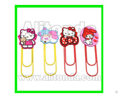 Cartoon Animal Food Car Truck Flower Shape Cute Pvc Bookmark With Clips For Promotional Gifts