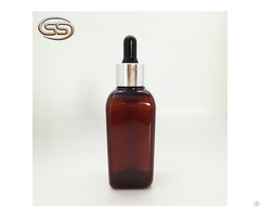 100ml 3 5 Oz Amber Color Plastic Dropper Bottles For Skin Care Products
