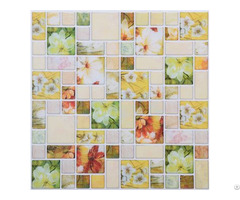 Floral Pattern Faux Mosaic Stick Tile Backsplash