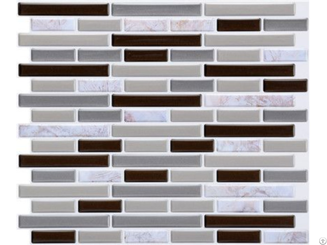 Marble Pattern Light Grey Linear Mosaic Composite Vinyl Wall Tile