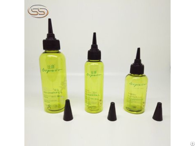 High Quality Amber Green Plastic Essential Oil Bottle For Hair Care Products