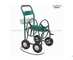 Liberty Home Residential 4 Wheel Steel Garden Hose Reel Cart Holds 350 Feet Of 5 8 Inch Green Cable