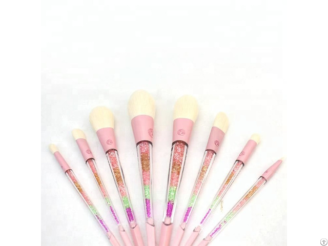 Vdl 8pcs Colorful Diamond Plastic Handle Synthetic Beauty Personalized Makeup Brush Set