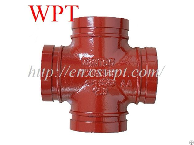 Fm Ul Ce Approved Equal Grooved Red Cross Ductile Iron Pipe Fittings Wpt Brand