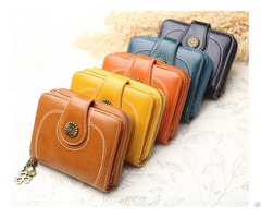 Women S Leather Secure Spacious Cute Ladies Zipper Card Wallet Small Purse