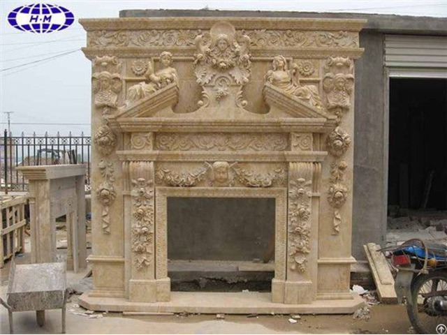 Double Sided Marble Fireplace