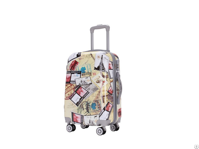 China Cheap Good Quality Fashionable Abs And Polycarbonate Trolley Luggage With Full Printing