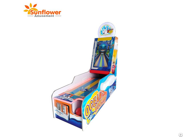 Coin Operated Redemption 1 Player Ocean Bowling Video Game Machine With Ticket Back