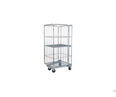 Four Sided Roll Cage Heavy Load Warehouse Trolley