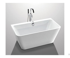 Glossy Solid Surface Acrylic Free Standing Bathtub Indoor Square Shaped Yx 761k