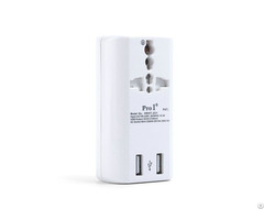China Pro1 Global Travel Adaptor With Double Usb 2 1a Nwat 2u1 Supplier