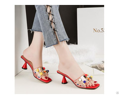 Thick Heeled Side Pointed Women Sandals