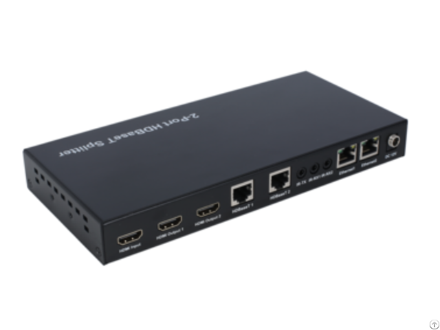 100m 1x2 Hdbaset Splitter Hdcp2 2 Support Poc Ethernet Rs232 Pass Through