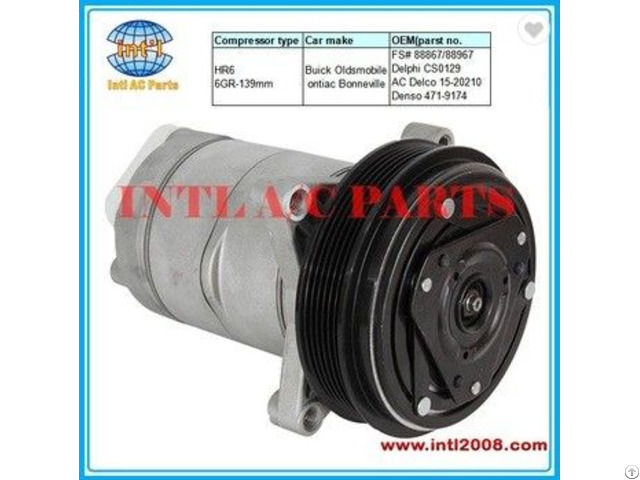 Ac Compressor Hr6 6gr 139mm For Buick Oldsmobile Ontiac Bonneville