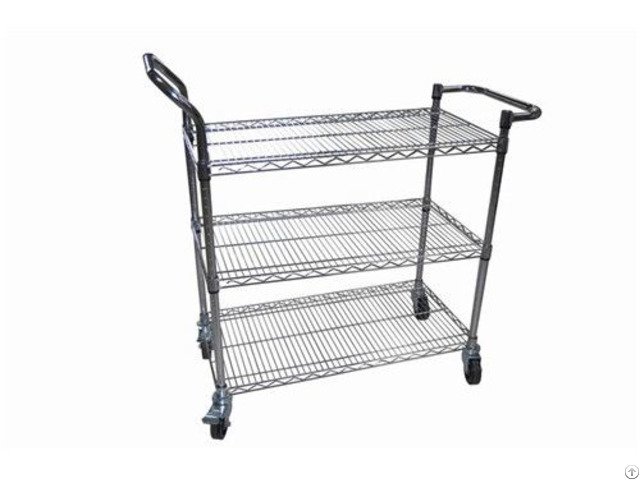 Factory Price Stainless Steel Trolley Esd Turnover Cart Storage Shelf Manufacture