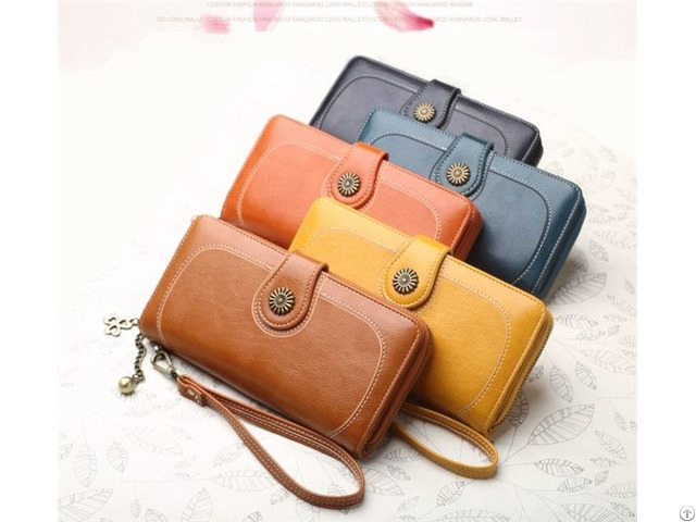 Handbag Making Supply Ladieswallet Large Capacity Pu Hand Bag Coin Purse