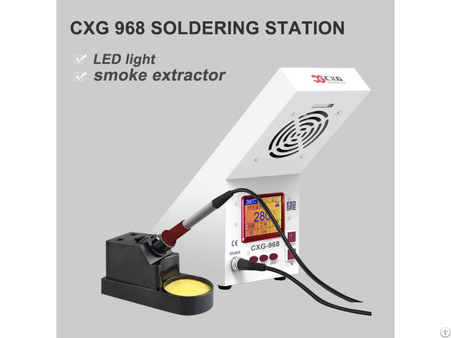 Cxg 3 In 1 Adjustable Temperature Repair Soldering Station With Smoke Absorber And Led Light