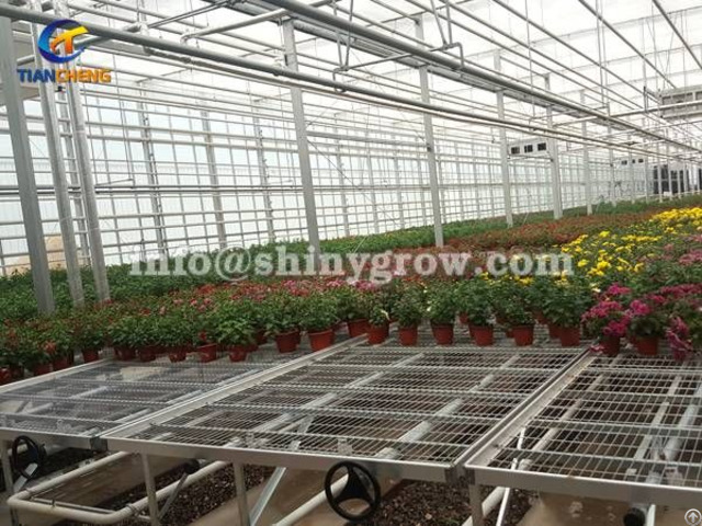 Greenhouse Rolling Benches Welded Wire Mesh Expanded Metal Bench Top