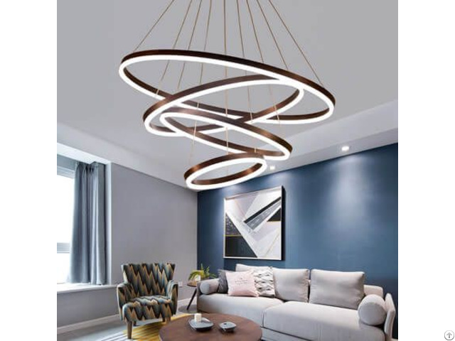 Modern Aluminium Acrylic Gel Black Led 24 Inch Circle Ring Pendant