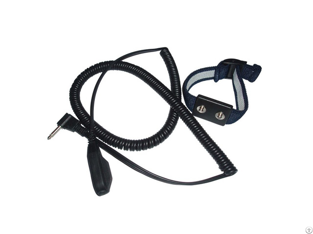 Adjustable Wrist Strap With Dual 4mm Snaps 6 Ft Right Angle Cord