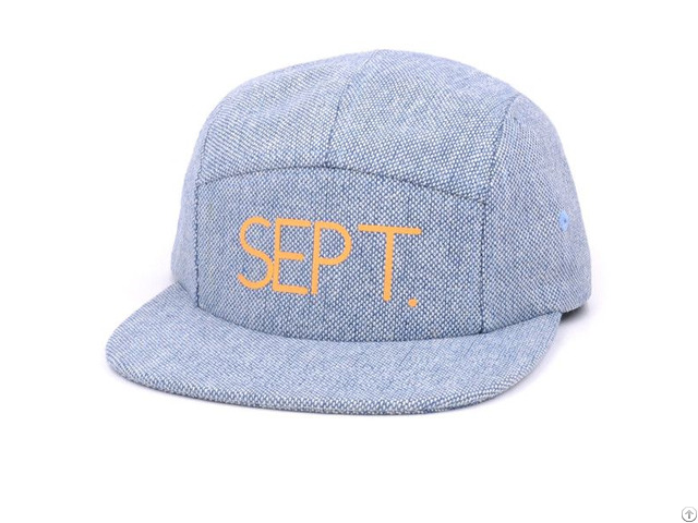 Flat Embroidery Canvas Hot Selling 5 Panel Cap