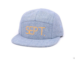 Flat Embroidery Canvas Hot Selling 5 Panel Cap