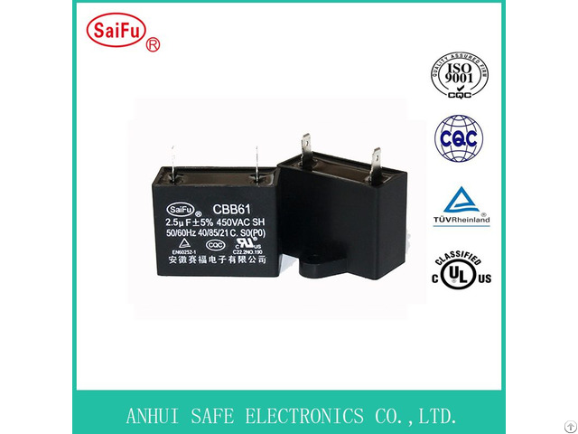 Cbb61 Fan Metallized Polypropylene Film Capacitor