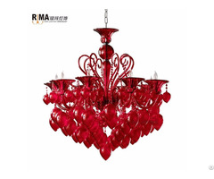 Modern Indoor Chandeliers Wholesale Red Glass Chandelier Crystals Pendant Light Lighting Lamps