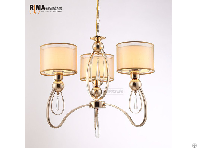 Rm1405 Hotel Iron Lamparas American Style French Gold Modern Chandelier