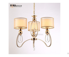Rm1405 Hotel Iron Lamparas American Style French Gold Modern Chandelier