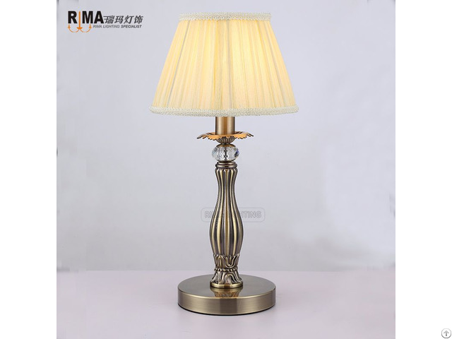 Rm1864 Fabric Copper Hotel Table Lamp